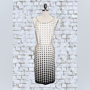 Tahari white black Polka dot dress 12P
